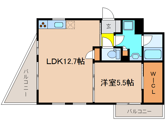 神戸市北区谷上東町のマンションの間取り