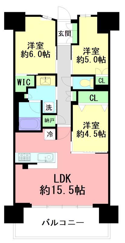 藤沢市鵠沼東のマンションの間取り