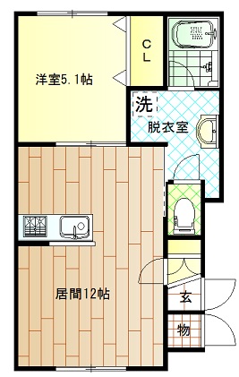 旭川市永山四条のアパートの間取り