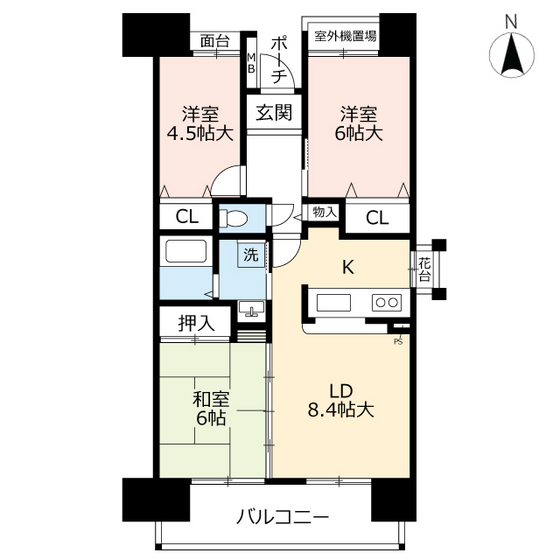 ＵＲアーベインルネス片野の間取り