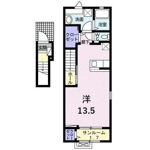 敦賀市平和町のアパートの間取り