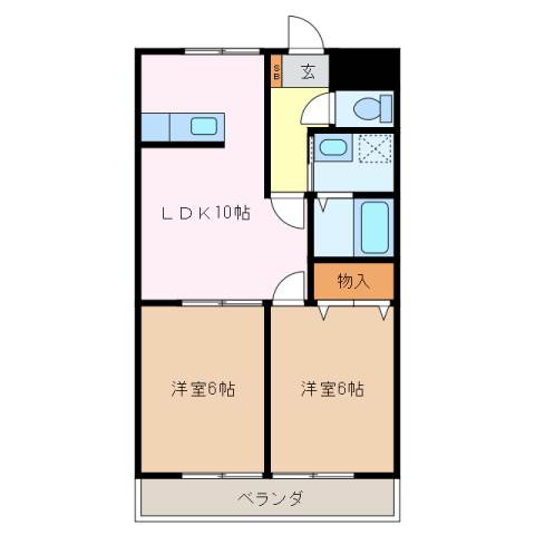 津市一志町庄村のマンションの間取り