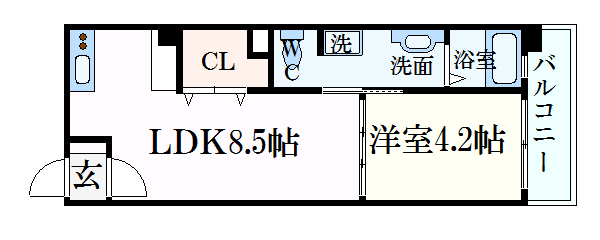 広島市中区小町のマンションの間取り