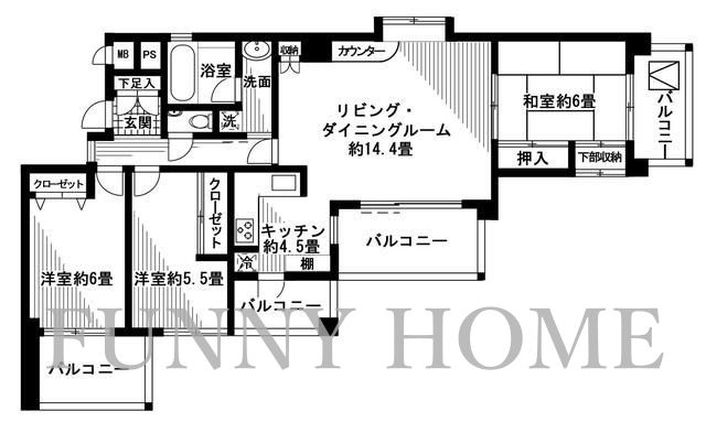 セザール千歳船橋コルティーレの間取り