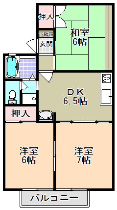 ハイツアムール Aの間取り