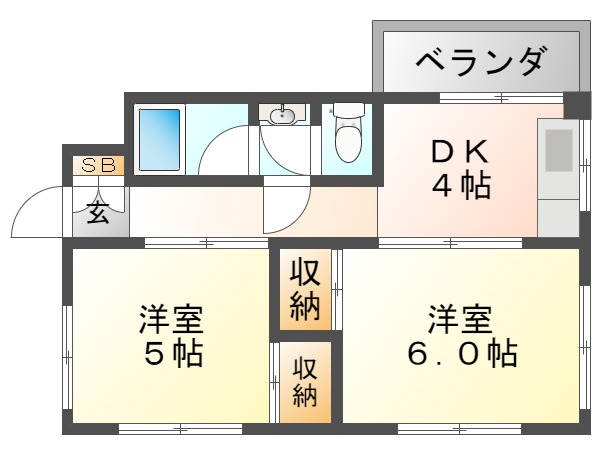 大阪市東淀川区豊里のマンションの間取り