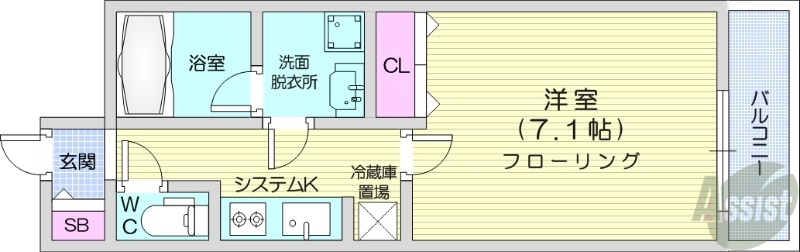 【札幌市中央区北八条西のマンションの間取り】