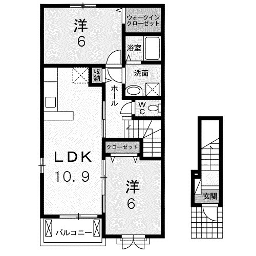 伊勢崎市境新栄のアパートの間取り