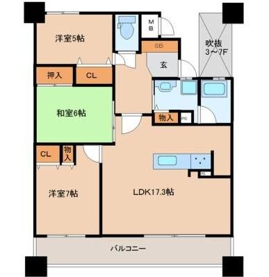 エイルマンション花殿エルグランスの間取り