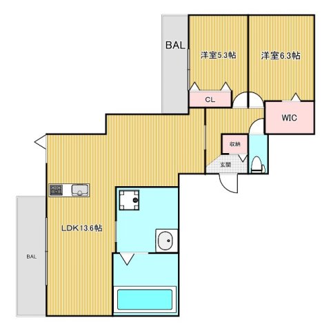 Le・Ciel北砂の間取り