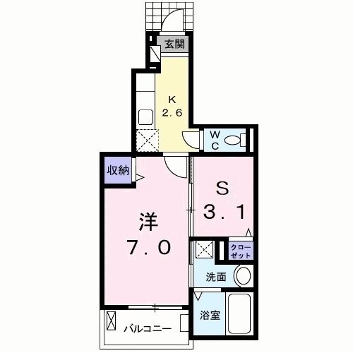 前橋市西片貝町のアパートの間取り