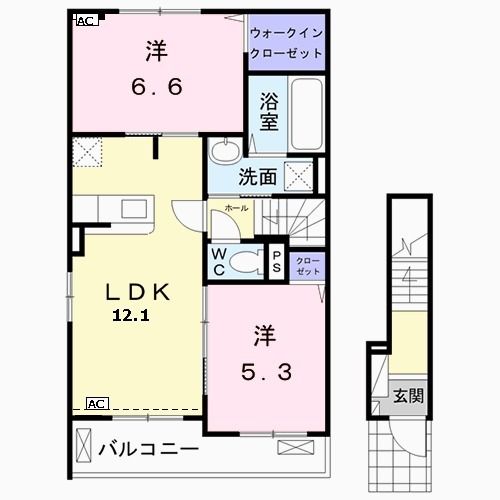 関市宝山町のアパートの間取り