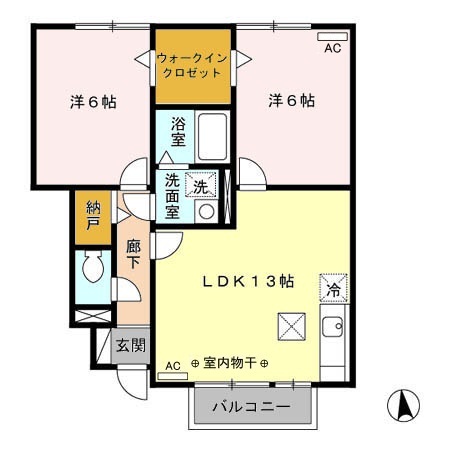 セジュール・セゾン102の間取り