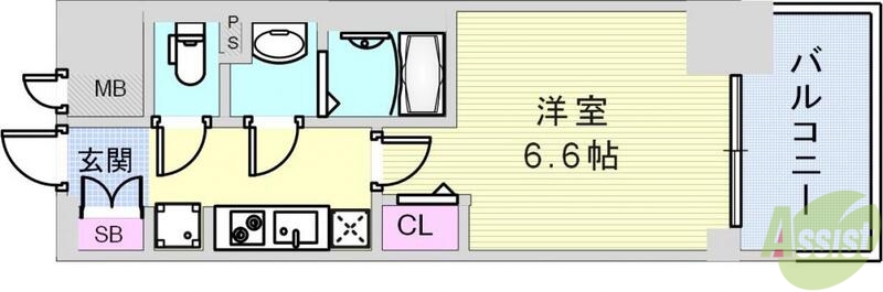 プレサンスTHE神戸の間取り