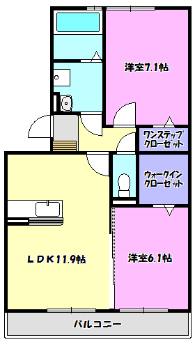 ヒルズひがし野Bの間取り