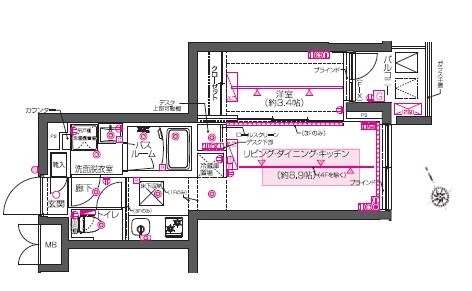 新宿区高田馬場のマンションの間取り