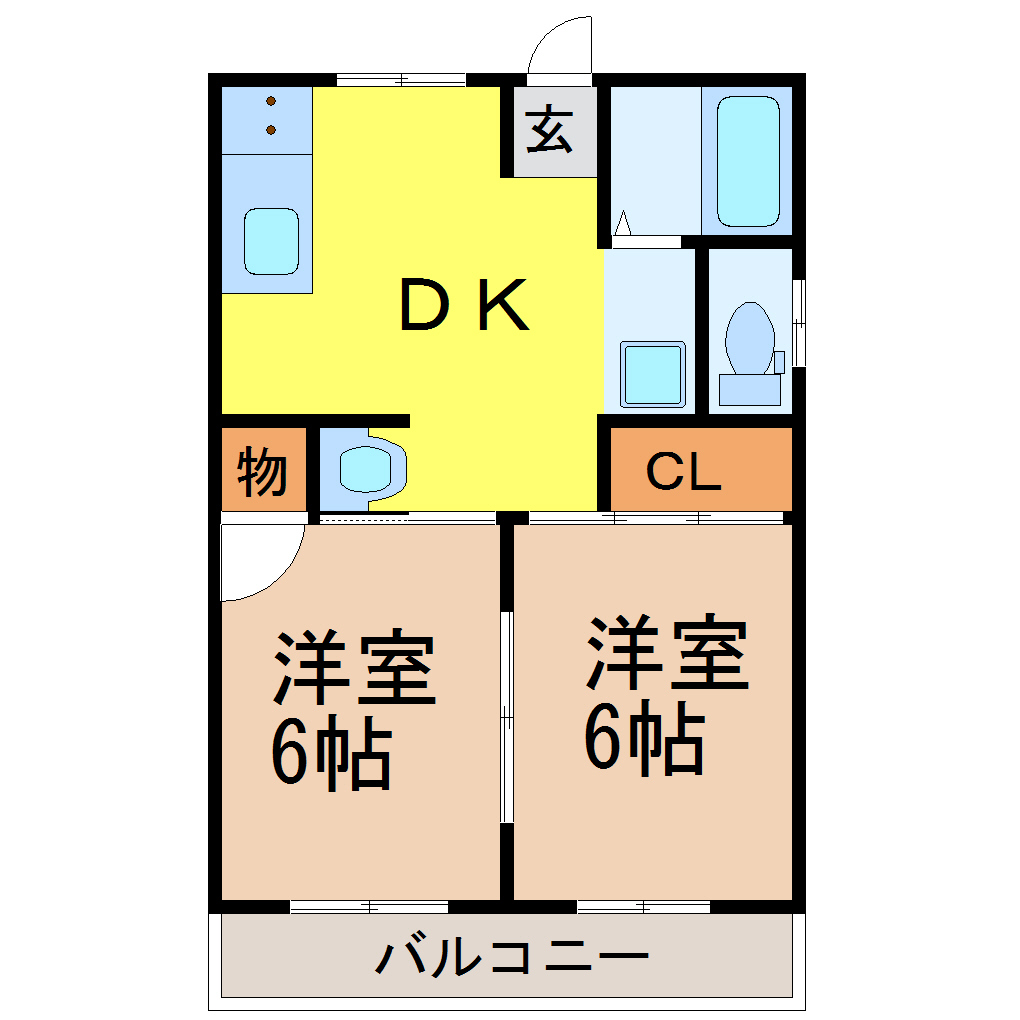 名古屋市瑞穂区日向町のマンションの間取り