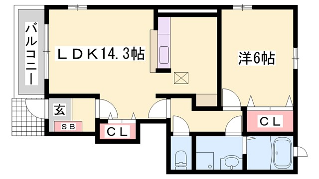 小野市西本町のアパートの間取り