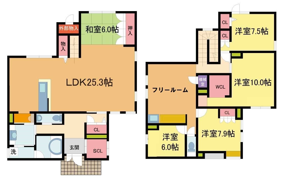 【西宮市城山貸戸建の間取り】