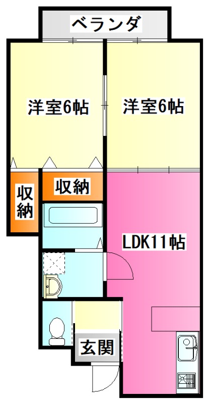 クレアールライフ金田の間取り