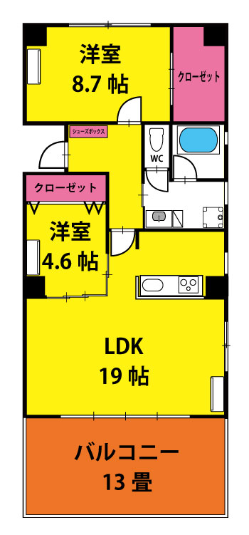 F CIAOビル（自社物件につき敷 ・ 礼 ・仲介料無し★）の間取り