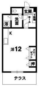 徳島市南田宮のマンションの間取り