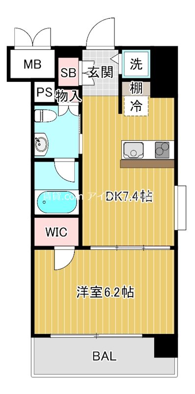 大阪市都島区東野田町のマンションの間取り