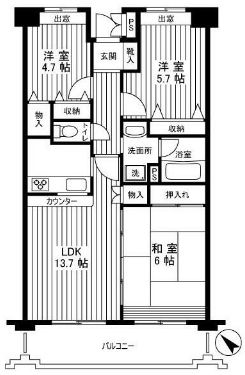 板橋区桜川のマンションの間取り