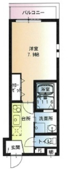 堺市北区中長尾町のアパートの間取り