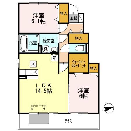 【たつの市龍野町富永のアパートの間取り】