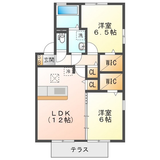 クラベールＢ棟の間取り