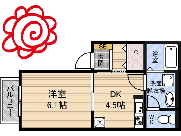 ＪＲ片町線 徳庵駅 徒歩11分 2階建 築18年の間取り写真