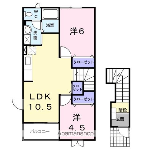 ＪＲ東海道本線 浜松駅 バス乗車時間：29分 最寄りバス停で下車 徒歩2分 2階建 築27年の間取り写真