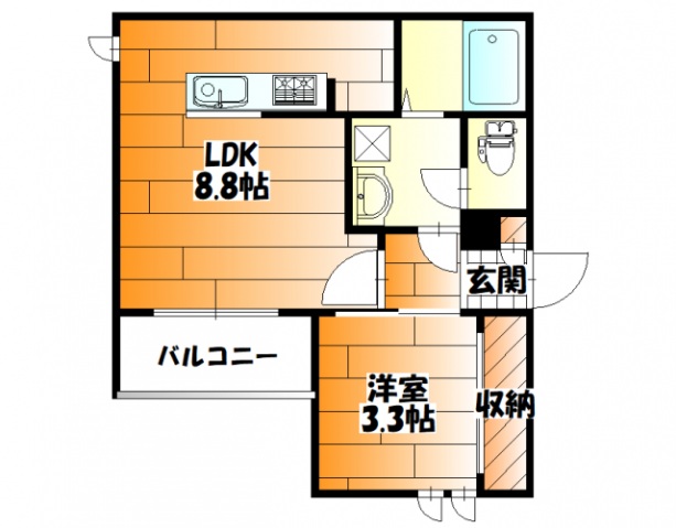 ＪＲ可部線 古市橋駅 徒歩4分 3階建 築6年の間取り写真