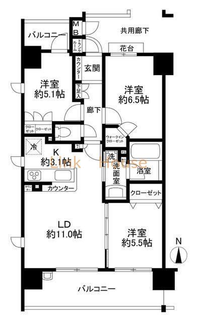 東武亀戸線 亀戸水神駅 徒歩13分 11階建 築22年の間取り写真