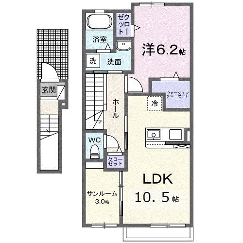 ＪＲ芸備線 戸坂駅 徒歩18分 2階建 築3年の間取り写真