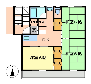 しまハイツの間取り