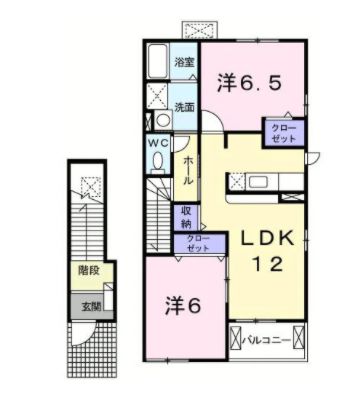 福山市駅家町大字下山守のアパートの間取り