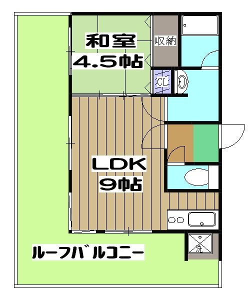 京都市西京区桂徳大寺北町のマンションの間取り