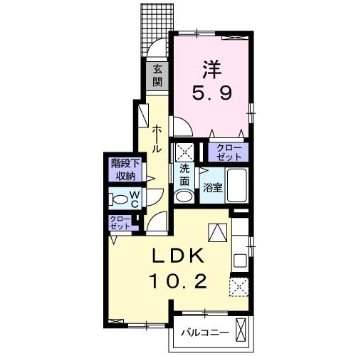 備前市大内のアパートの間取り