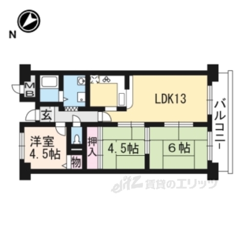 守山市勝部のマンションの間取り