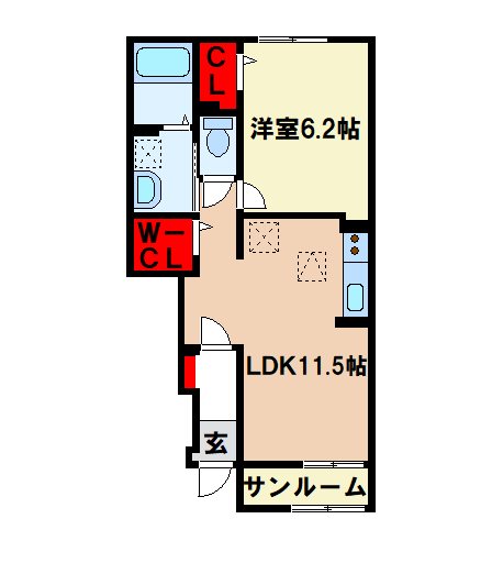 朝倉郡筑前町依井のアパートの間取り