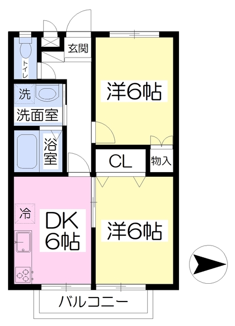 松山市北吉田町のマンションの間取り