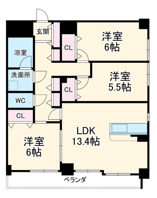 名古屋市南区中江のマンションの間取り