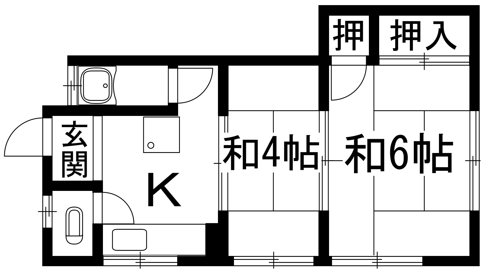 川西市南花屋敷のマンションの間取り