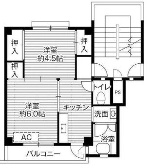 ビレッジハウス児島第二１号棟の間取り