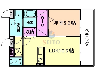 豊中市上野東のマンションの間取り