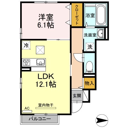 薩摩川内市宮崎町のアパートの間取り