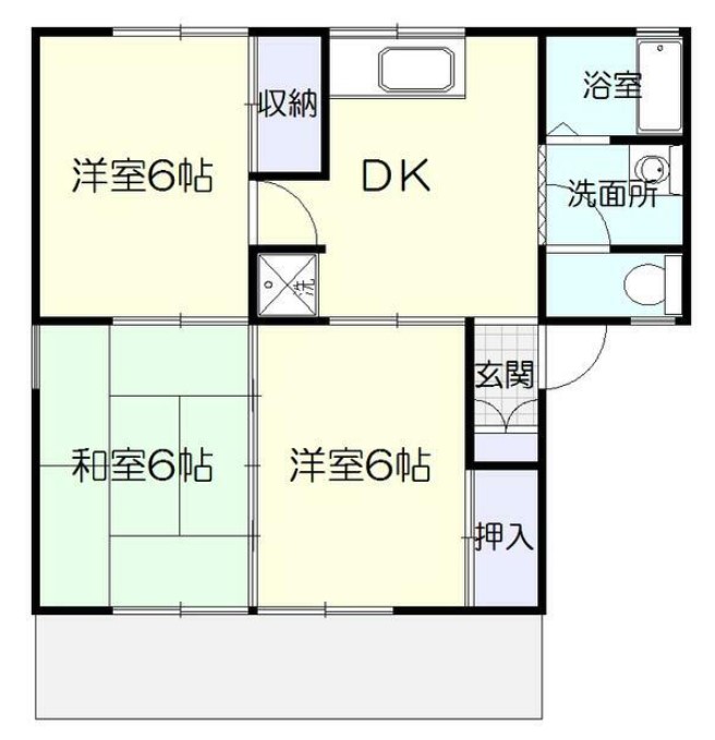 鹿児島市田上のアパートの間取り