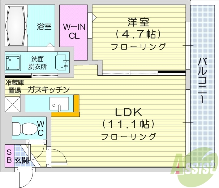 【札幌市北区麻生町のマンションの間取り】